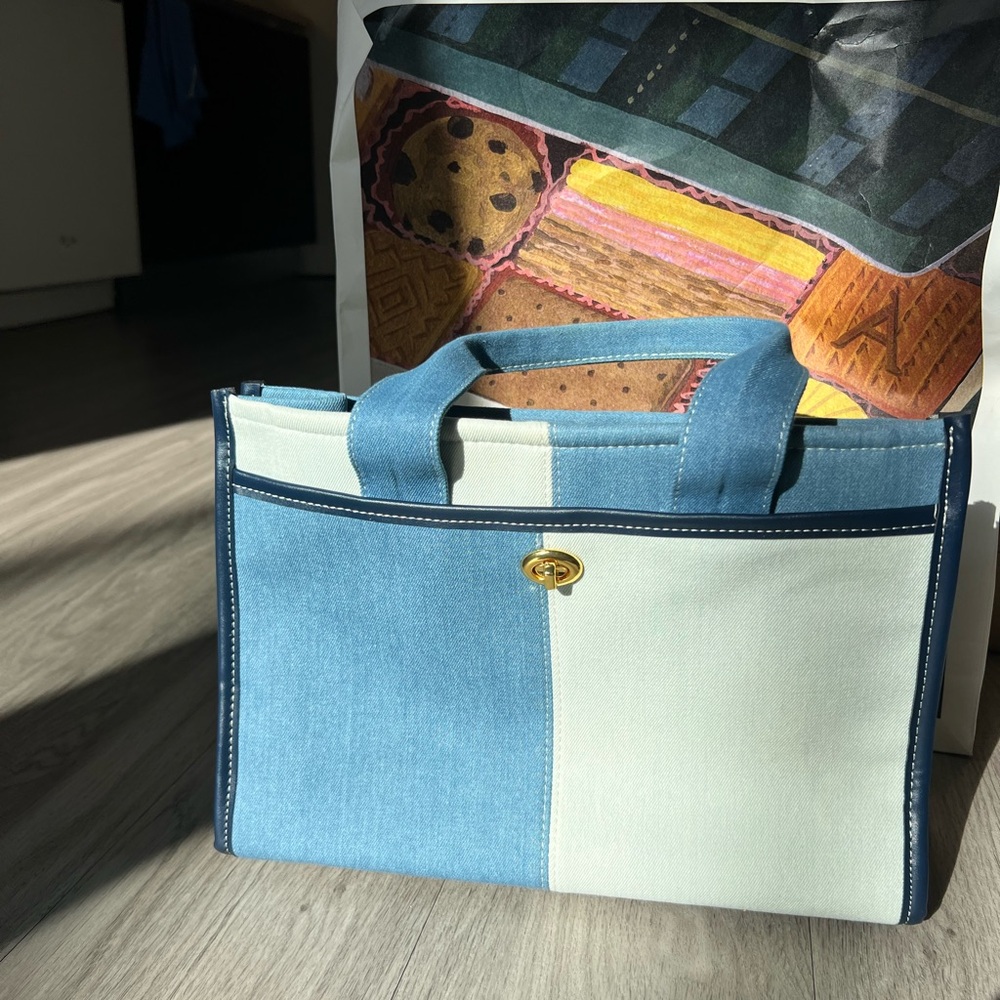 NEW mixed denim tote bag